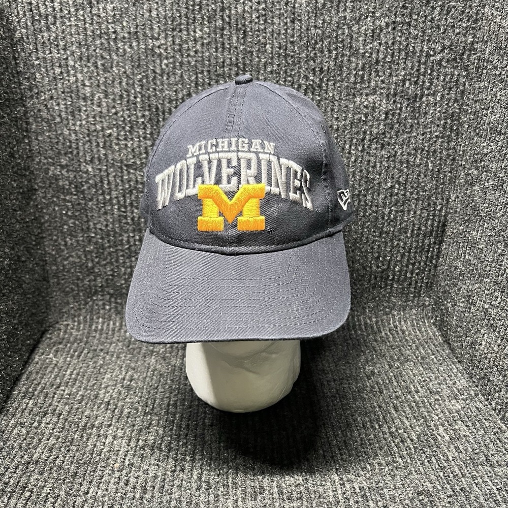 New Era Michigan Wolverines Hat Navy‎ Blue Embroidered Logo Adjustable Dad Cap